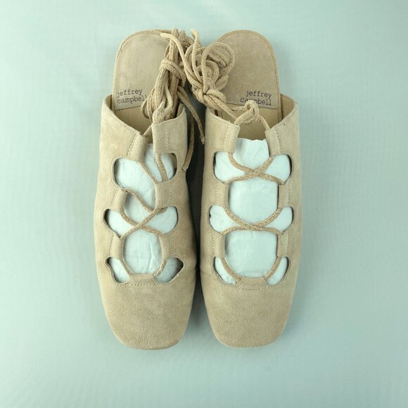 Jeffrey Campbell Tan Lace-Up Flats - Picture 5 of 7